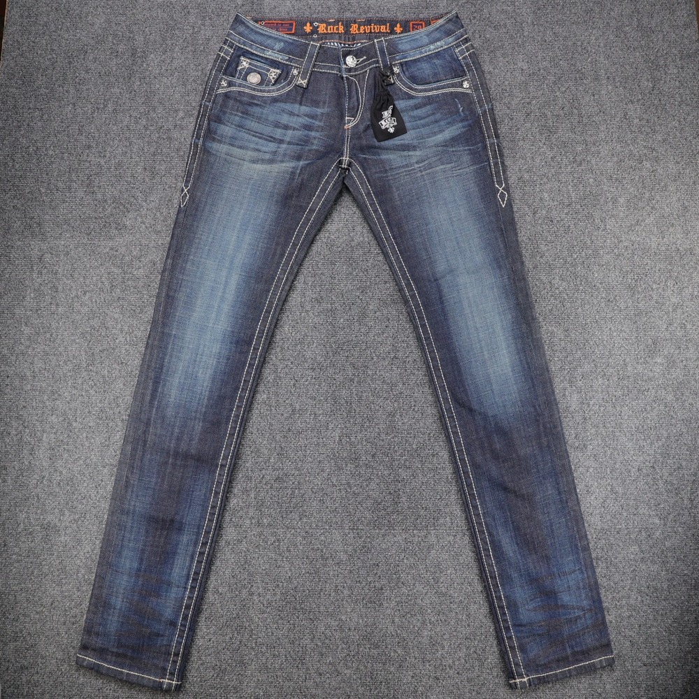 Rock‎ Revival Celine Skinny Womens RRJ8146SK-3 Dark Wash Denim Jeans Size 29